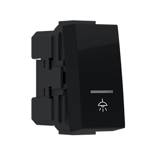 ^MODYS БУТОН С ИНДИКАТОР И СИМВОЛ ЛАМПА МАТОВО ЧЕРЕН 1 M. 1P 10A 250VAC IP20