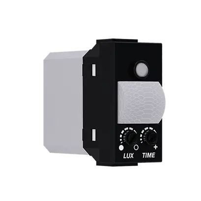 ^ MODYS PIR MOTION DETECTOR MATT BLACK 1 M. 1P 5(1)A 230VAC IP20