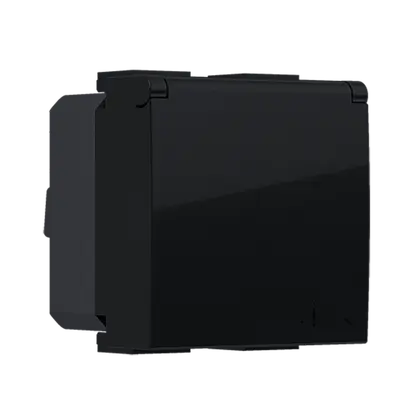 ^ MODYS КОНТАКТ ШУКО С КАПАК МАТОВО ЧЕРЕН 2 M. 2P+E 16A 250VAC IP20