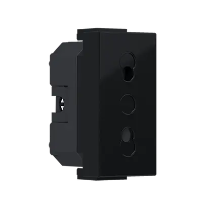 ^ MODYS EURO SOCKET WITH SHUTTERS MATT BLACK 1 M. 2P 10A 250VAC IP20