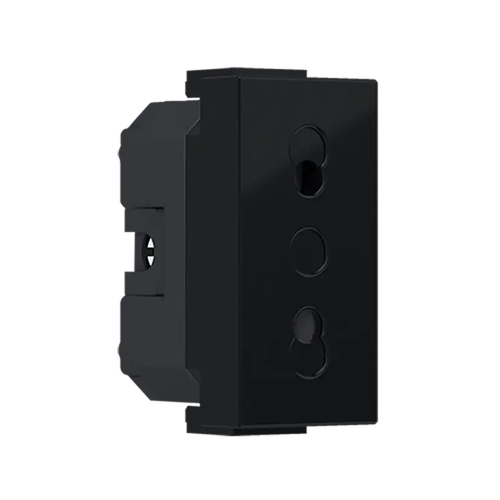 ^ MODYS EURO SOCKET WITH SHUTTERS MATT BLACK 1 M. 2P 10A 250VAC IP20