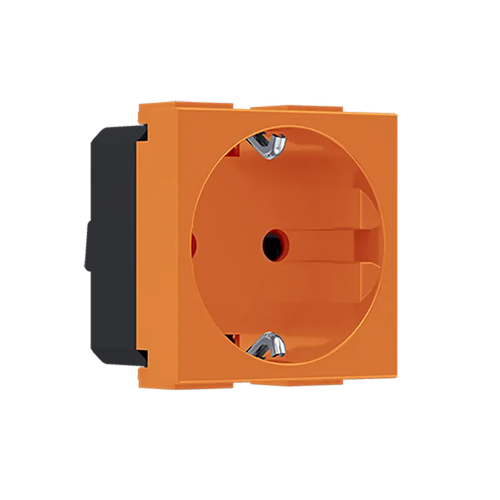 ^ MODYS SCHUKO SOCKET ORANGE ANTIBACT. 2 M. 2P+E 16A 250VAC IP20