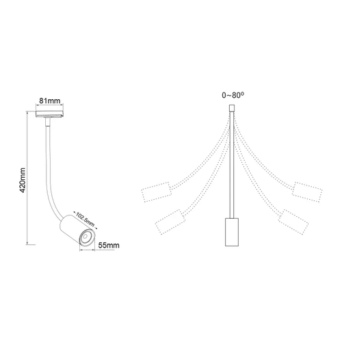 WHITE LED TRACK LIGHT 10W 3000K 2WIRES 24° 850LM 230V Ra80 - изображение 2