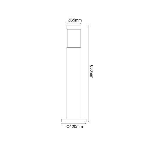 SMALL POLE No1032 ALUMINUM 65CM E27 GREY RAL7016M - изображение 2
