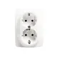 PRIME SCHUKO SOCKET WITH SAFETY SHUTTER 2x2P+E 16A 250VAC IP20 WHITE