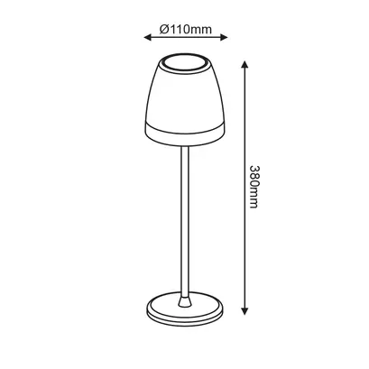 ^LED SMD НАСТОЛНА ЛАМПА НА БАТЕРИЯ 2W 150LM 38° 3.000K ТЪМНО СИВО CRI80 IP54