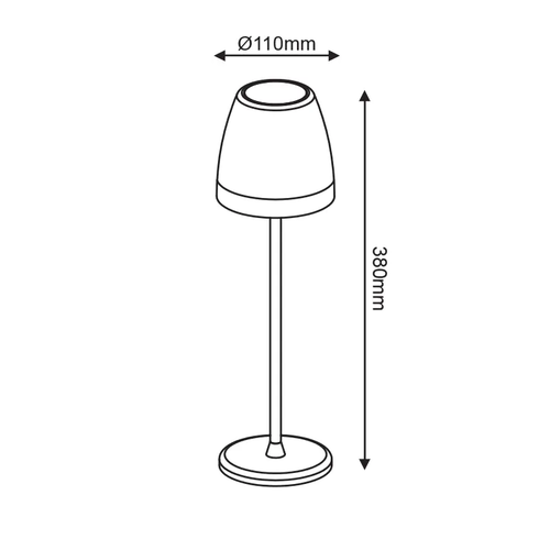 ^LED SMD НАСТОЛНА ЛАМПА НА БАТЕРИЯ 2W 150LM 38° 3.000K ТЪМНО СИВО CRI80 IP54 - изображение 2