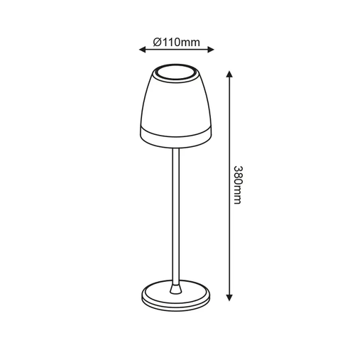 ^LED SMD НАСТОЛНА ЛАМПА НА БАТЕРИЯ 2W 150LM 38° 3.000K МАТОВО БЯЛО CRI80 IP54 - изображение 2