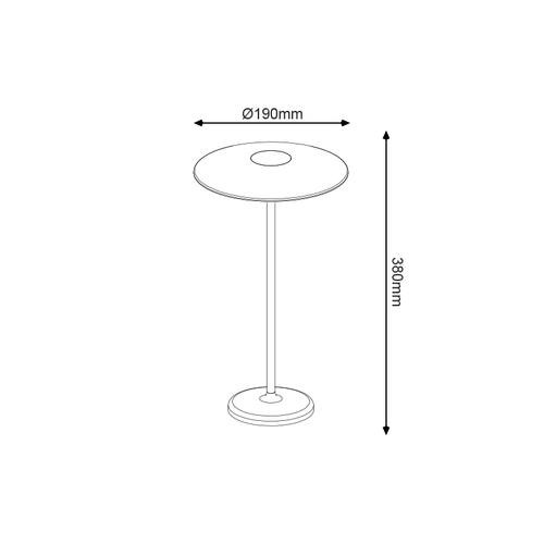 ^LED SMD НАСТОЛНА ЛАМПА НА БАТЕРИЯ 2W 260LM 83° 3.000K ТЪМНО СИВО CRI80 IP54 - изображение 2