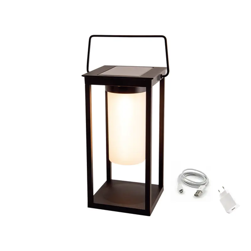 ^LED SMD СОЛАРНА НАСТОЛНА ЛАМПА НА БАТЕРИЯ 3W 150LM 180° 3.000K ТЪМНО СИВО CRI80 IP54