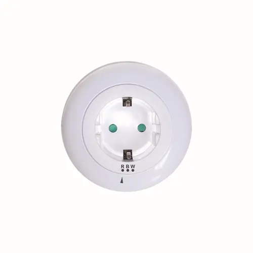 НОЩНА LED ЛАМПА  0,5W КОНТАКТ ШУКО,СЕНЗОР, БЯЛА/СИНЯ/ЧЕРВЕНА СВЕТЛИНА,БЯЛА ПЛАСТМАСА 230V IP20 - изображение 4