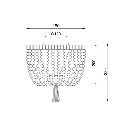 CEILING LUMINAIRE 3ΧΕ27 SPETSES WOODEN BEAD IP20 - изображение 2
