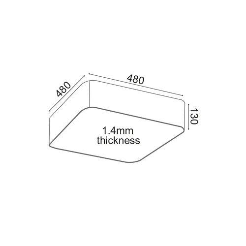 ^CEILING LUMINAIRE LED 40W 3200LM 3000K BLACK METAL 48X48XH13CM EMERY - изображение 2