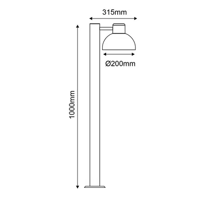 ^ПЯСЪЧНО СИВО ОСВЕТИТЕЛНО ТЯЛО BERO 1XE27 MAX.10W LED IP44 СЪС СТЪЛБ И ОПАЛ PC ДИФУЗЕР