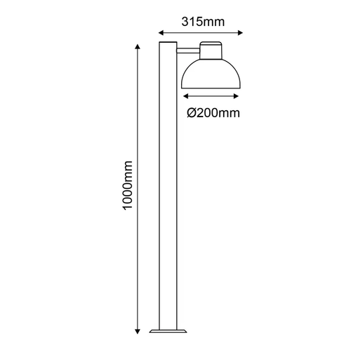 ^ПЯСЪЧНО БЯЛО ОСВЕТИТЕЛНО ТЯЛО BERO 1XE27 MAX.10W LED IP44 СЪС СТЪЛБ И ОПАЛ PC ДИФУЗЕР - изображение 2