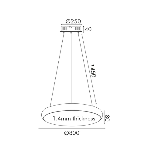 PENDANT LUMINAIRE LED 70W 5600LM CCT WHITE METAL D80XH8CM KALLISTA - изображение 2