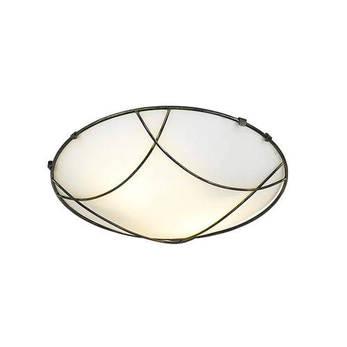 ПЛАФОНИЕРА МЕТАЛПА ЧЕРНА -ЗЛАТНА Φ30CM 2XE27 MINOS