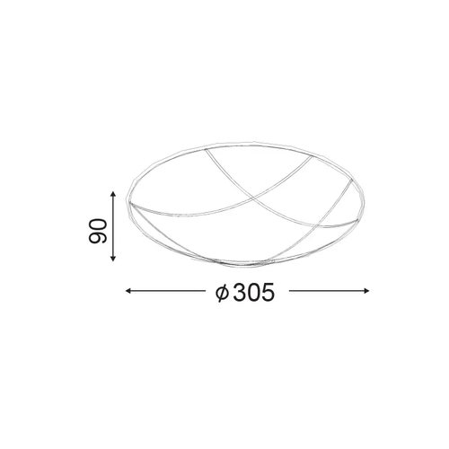 ПЛАФОНИЕРА МЕТАЛПА ЧЕРНА -ЗЛАТНА Φ30CM 2XE27 MINOS - изображение 2