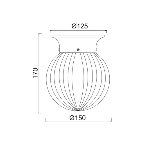 WALL MOUNTED 1ΧΕ27 CLEAR STRIPED GLASS + BRONZE METAL Φ15ΧΗ17CM CAPRI - изображение 2