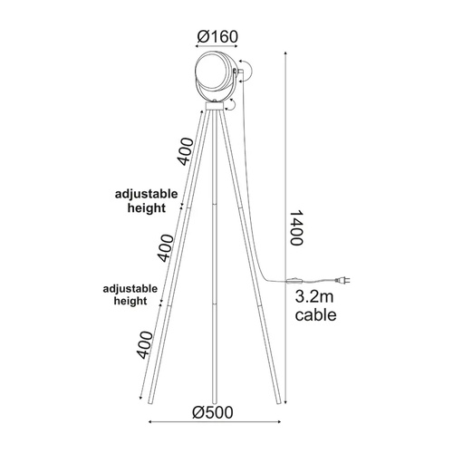 FLOOR LUMINAIRE 1XE14 METALLIC BLACK+ GLASS COLOR:black matt 56×56×Η145CM HARLEY - изображение 2