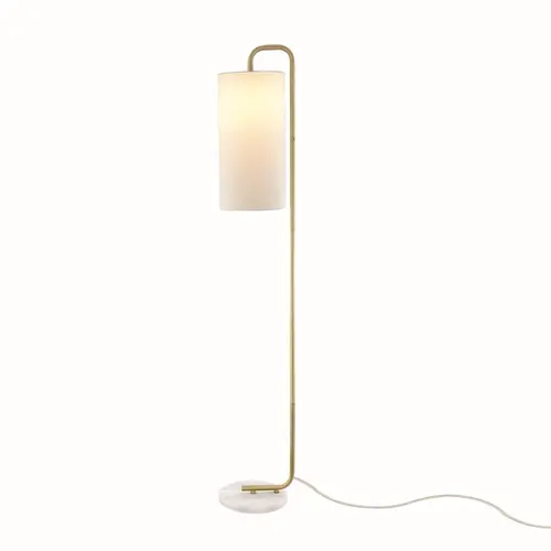 FLOOR LUMINAIRE 1XE27 OSAKA GOLD METAL+WHITE SHADE-MARBLE IP20 26,5X23XH160CM - изображение 4