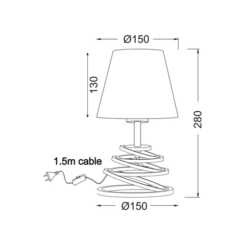 TABLE LAMP WHITE SHADE1XE27 METAL SPIRAL LAGOS - изображение 2