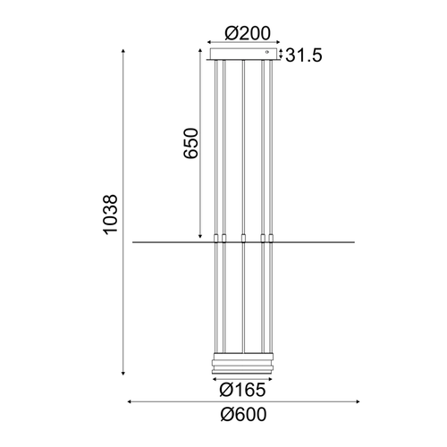 ПЕНДЕЛ LED 18W 3000K  1260LM ELIA ЧЕРЕН МЕТАЛ  IP20 D60XH104CM - изображение 3