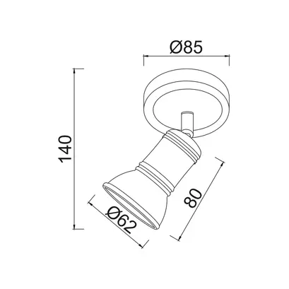 ОСВЕТЛЕНИЕ ЗА СТЕНА 1ΧGU10 АНТИКЕ БЯЛ МЕТАЛ 8X8X14C BRULEE