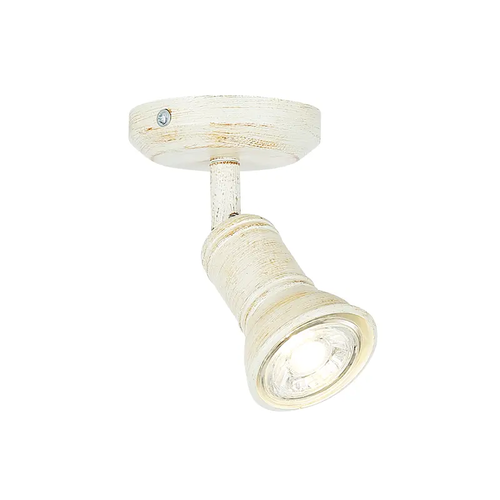 WALL MOUNTED 1ΧGU10 ANTIQUE WHITE METAL 8Χ8Χ14CM BRULEE