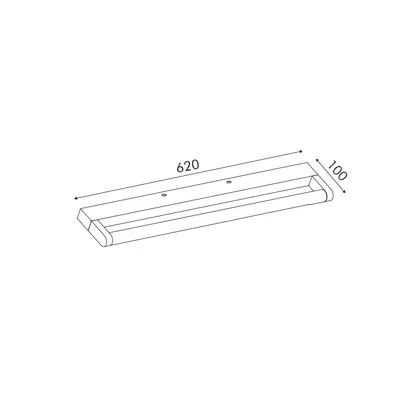 СТЕННО ОСВЕТИТЕЛНО ТЯЛО LED 12W 780LM 4000K МЕСИНГОВ АЛУМИНИЙ 620Χ100Χ25ΜΜ BATI