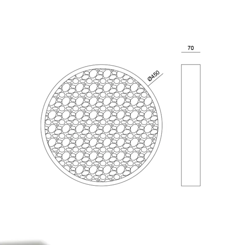 LED ГИПСОВО ТЯЛО ЗА ТАВАН-СТЕНА НАТУРАЛНО 24W 680Lm 3000K D450Χ70 MOND - изображение 3