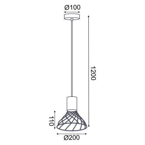 ПЕНДЕЛ 1xGU10 TORNADE  ЧЕРЕН МЕТАЛ +ДЪРВО Φ20Χ120CM - изображение 3