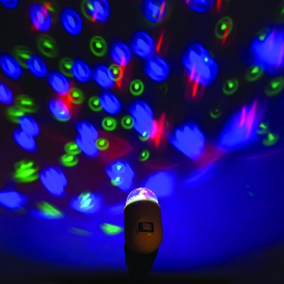 LED ΜΙΝΙ DISCO SOCKET BALL 3W RGB БЯЛА ПЛАСТМАСА  230V IP20