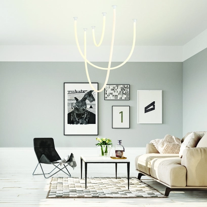ПЕНДЕЛ LED 60W 3000K 4000LM JUNGLE БЯЛ СИЛИКОН  IP20 L240,L170,L100CM