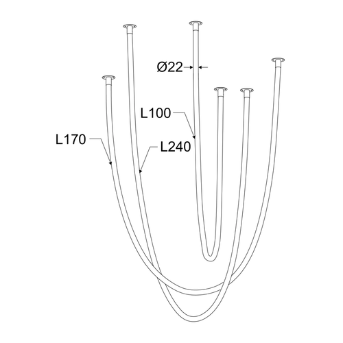 ПЕНДЕЛ LED 60W 3000K 4000LM JUNGLE БЯЛ СИЛИКОН  IP20 L240,L170,L100CM - изображение 3
