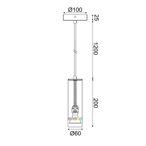 ПЕНДЕЛ 1XGU10 BUTTONS БЯЛ МЕТАЛ IP20 D6XD10XH150CM - изображение 3