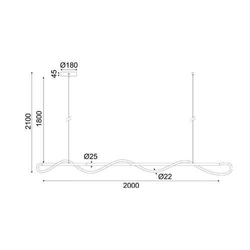 ПЕНДЕЛ LED 60W 3000K 3300LM KYMA ЧЕРЕН МЕТАЛ IP20 190Χ6XΗ215CM - изображение 3