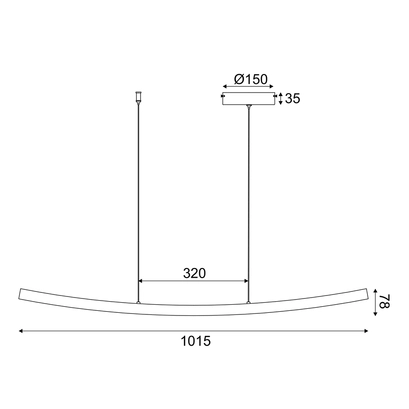 ^PENDANT LUMINAIRE LED 20W 3000K 1400LM NAAVA WHITE ALUMINUM IP20 102X15X110CM