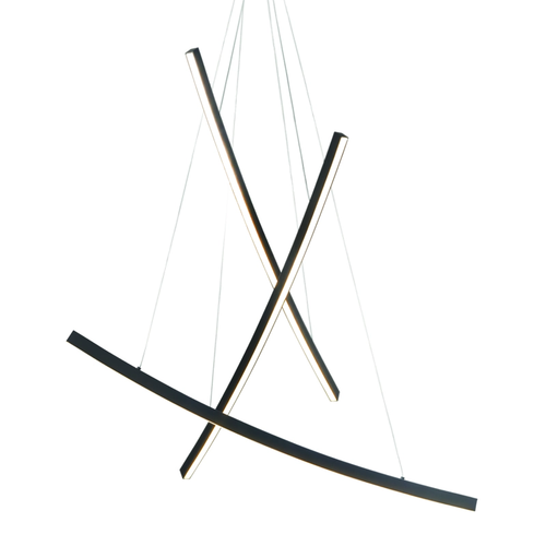 ^PENDANT LUMINAIRE LED 60W 3000K 4200LM NAAVA BLACK ALUMINUM IP20 102X15X110CM