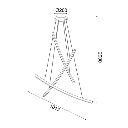 ^PENDANT LUMINAIRE LED 60W 3000K 4200LM NAAVA WHITE ALUMINUM IP20 102X15X110CM