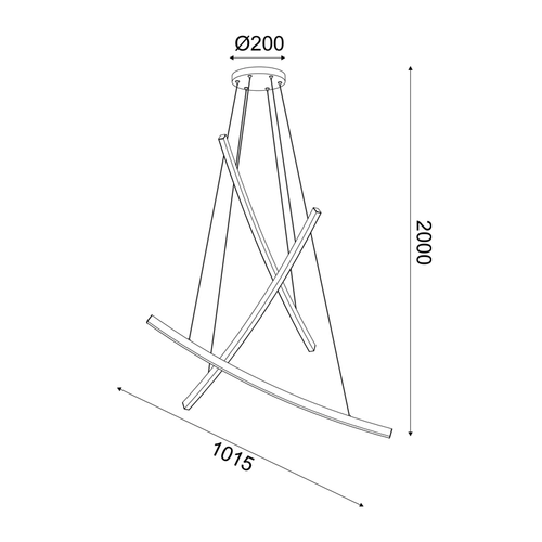 ^PENDANT LUMINAIRE LED 60W 3000K 4200LM NAAVA WHITE ALUMINUM IP20 102X15X110CM - изображение 2