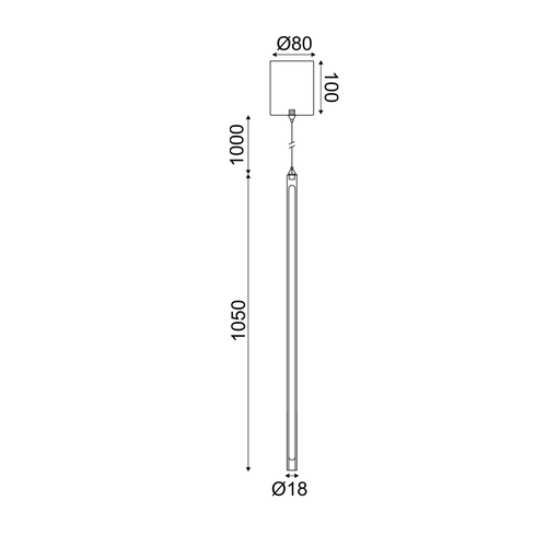 ПЕНДЕЛ LED 18W DIM TOUCH 3000K 920LM AVENUE  БЯЛ МЕТАЛ IP20 D8XD1,8XH250CM - изображение 2