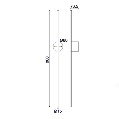 АПЛИК LED 15W 3000K  970LM AVENUE БЯЛ МЕТАЛ IP20 7,5X8X80CM
