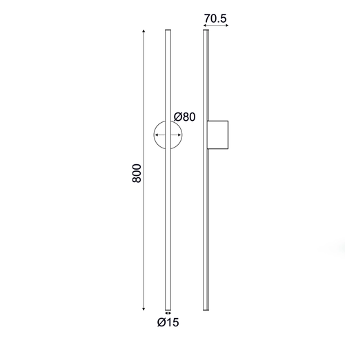 АПЛИК LED 15W 3000K  970LM AVENUE БЯЛ МЕТАЛ IP20 7,5X8X80CM - изображение 2
