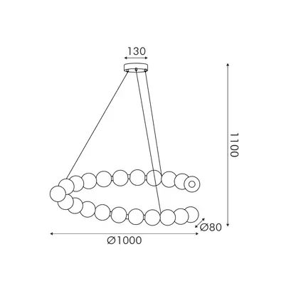 ПЕНДЕЛ LED 40W 3000LM 3000K IP20 ЗЛАТИСТ АЛУМИНИЙ+АКРИЛ