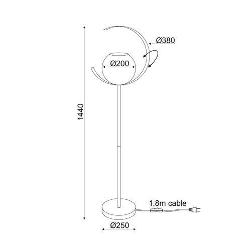 ПОДАВА ЛАМПА  1ΧΕ27 МЕТАЛЕН ЗЛАТО + ПЕРЛЕ  СТЪКЛО Φ35ΧH150CM IPARELLE - изображение 2
