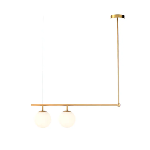 ^PENDANT LUMINAIRE 2ΧΕ27 METAL+OPAL GLASS 76X15XH95CM THETIS