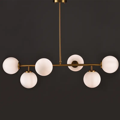 PENDANT 6XE27 METAL + OPAL GLASS 100X30XH100CM THETIS