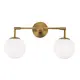 WALL MOUNTED LIGHT 2XE27 METAL + OPAL GLASS 38X21,5ΧΗ28CM THETIS