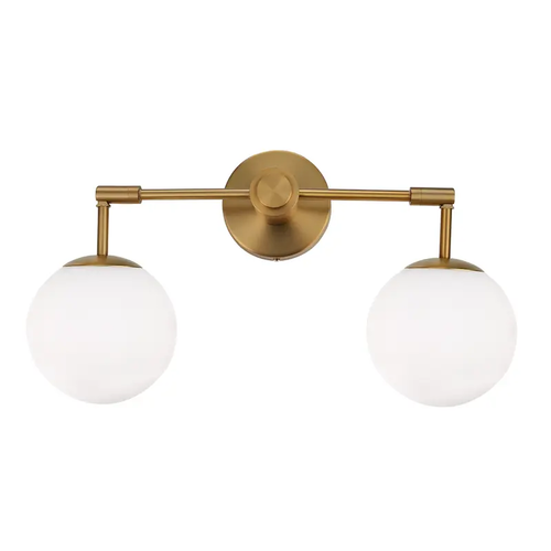 WALL MOUNTED LIGHT 2XE27 METAL + OPAL GLASS 38X21,5ΧΗ28CM THETIS